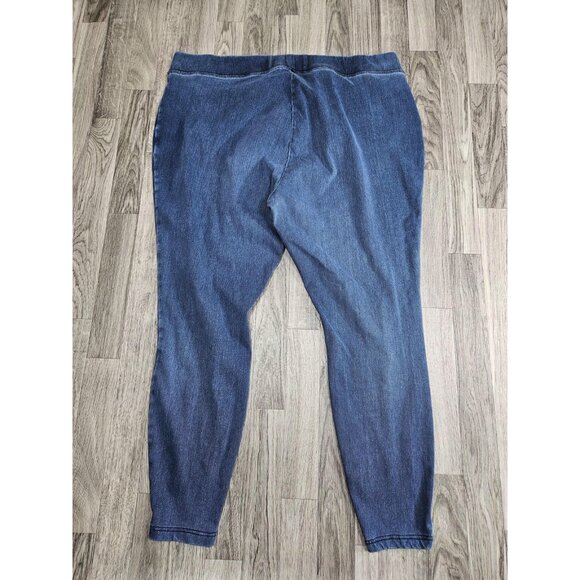 Lands End Pants Womens 3X (24W - 26W) Blue Pull On Stretch Denim Jeggings Plus - Picture 2 of 11